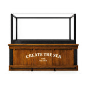 爬虫類ケージ オーダー|木製キャビネット一体型のオーダーメイド大型爬虫類ケージ(ガラス前面・ブラックフレーム)CREATE THE SEA